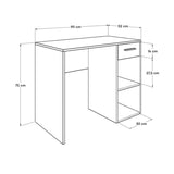 Adore Walnut Effect Study Desk with Drawer & Shelves