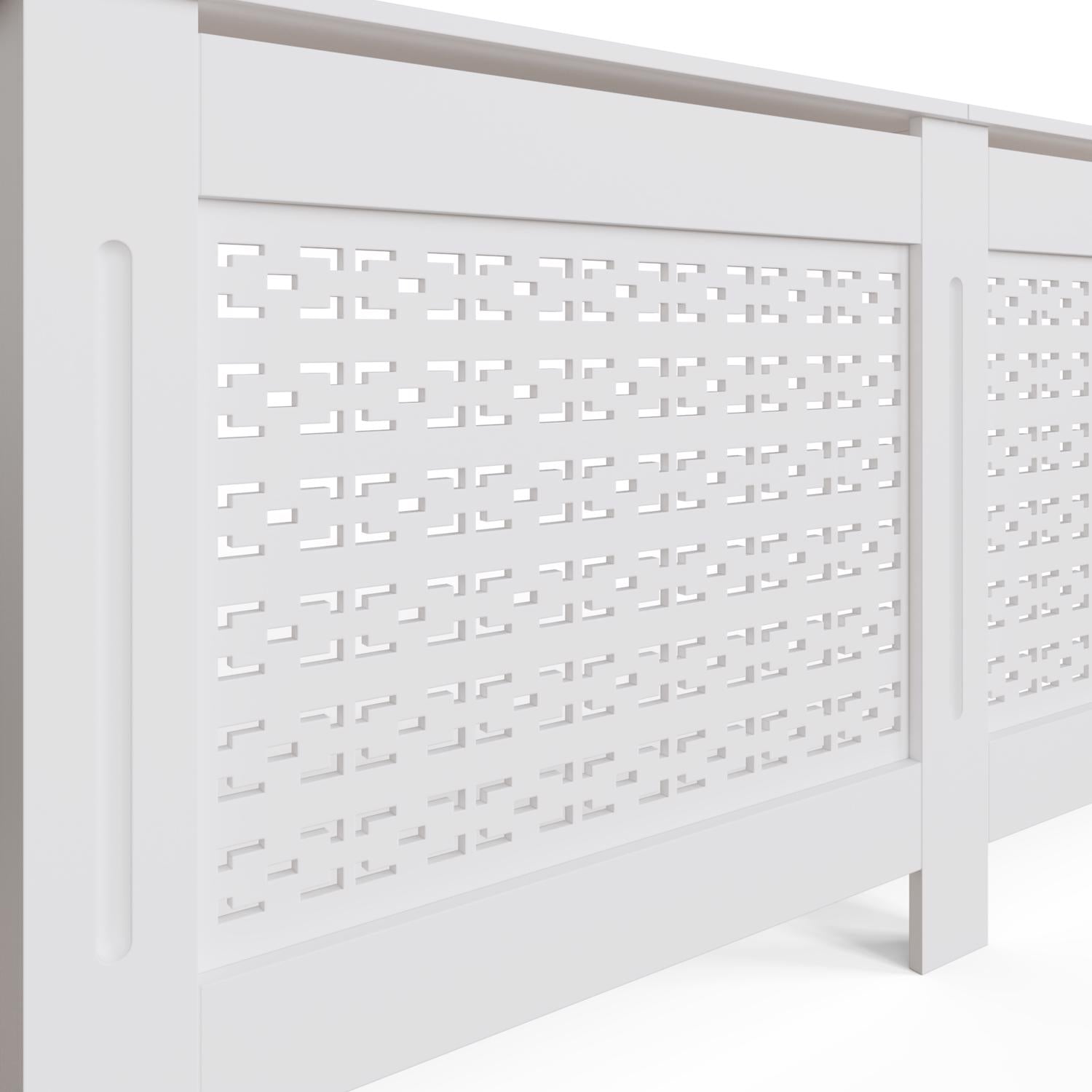 FWStyle Geometric Pattern Extra Large White Radiator Cover