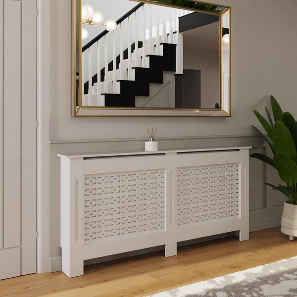 FWStyle Geometric Pattern Extra Large White Radiator Cover