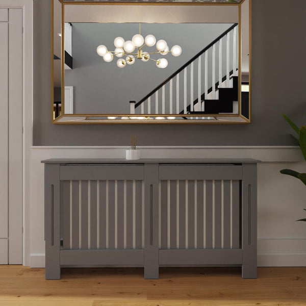 FWStyle Vertical Slat Large MDF Grey Radiator Cover