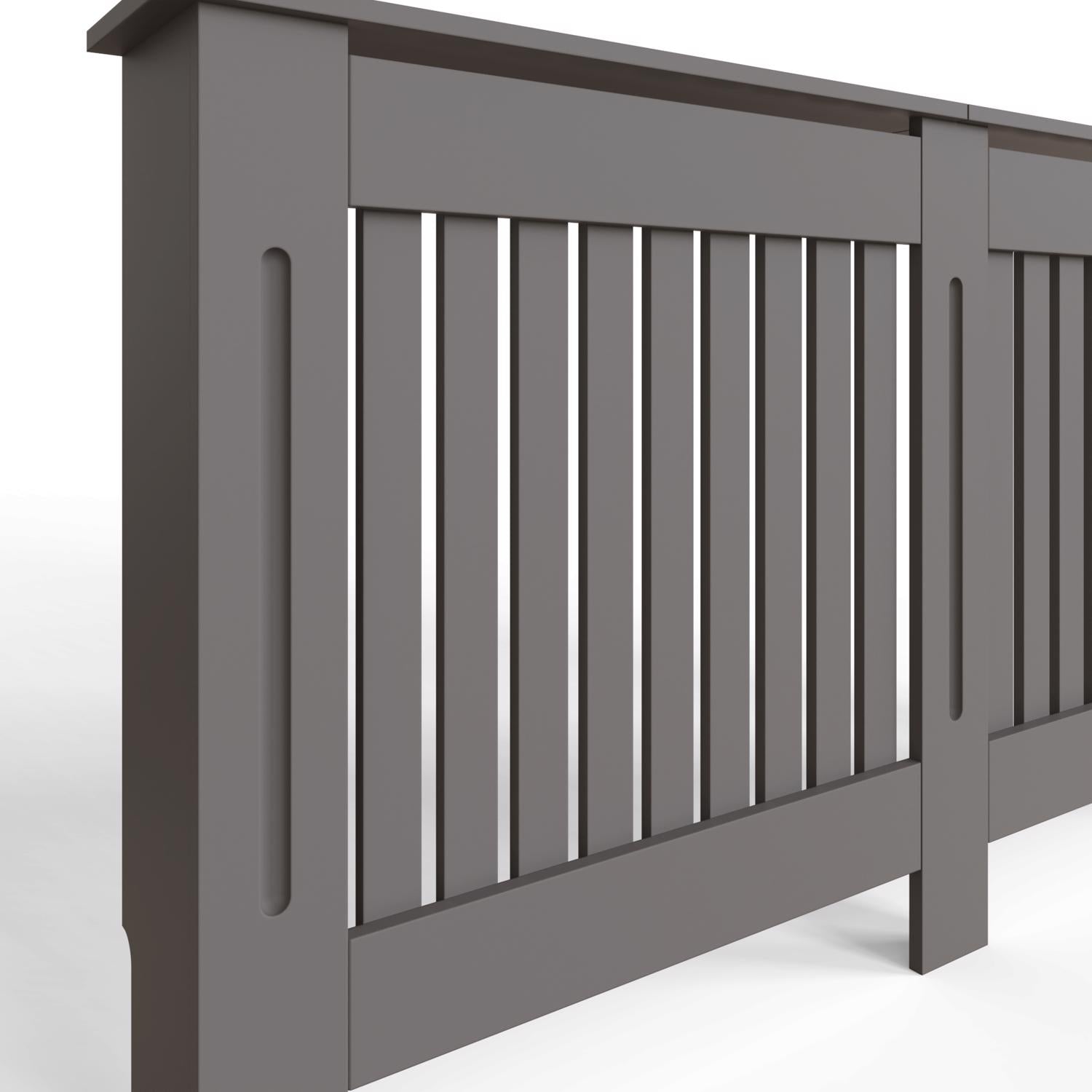 FWStyle Vertical Slat Large MDF Grey Radiator Cover