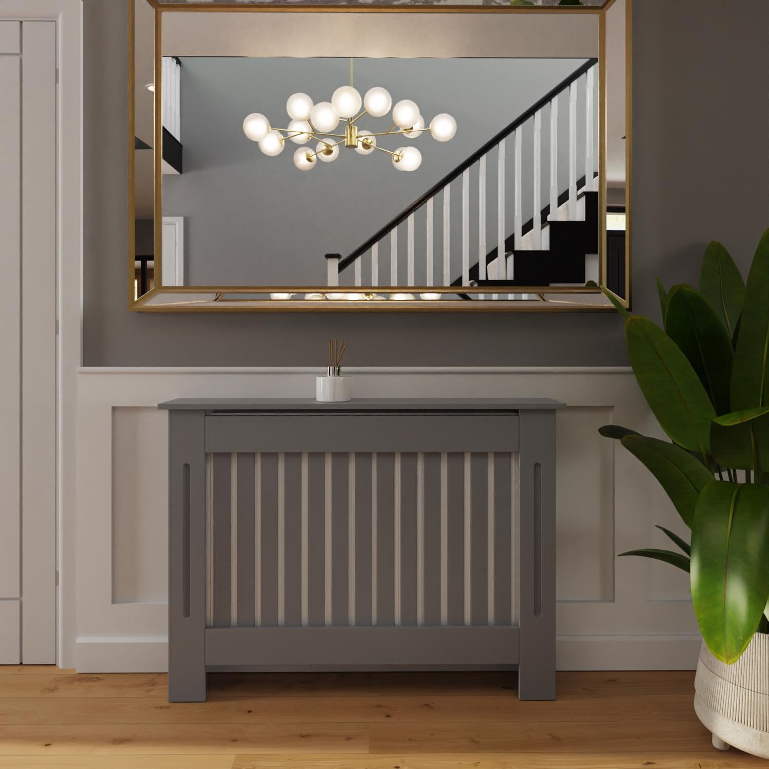 FWStyle Vertical Slat Medium MDF Grey Radiator Cover