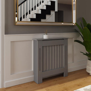 FWStyle Vertical Slat Small MDF Grey Radiator Cover