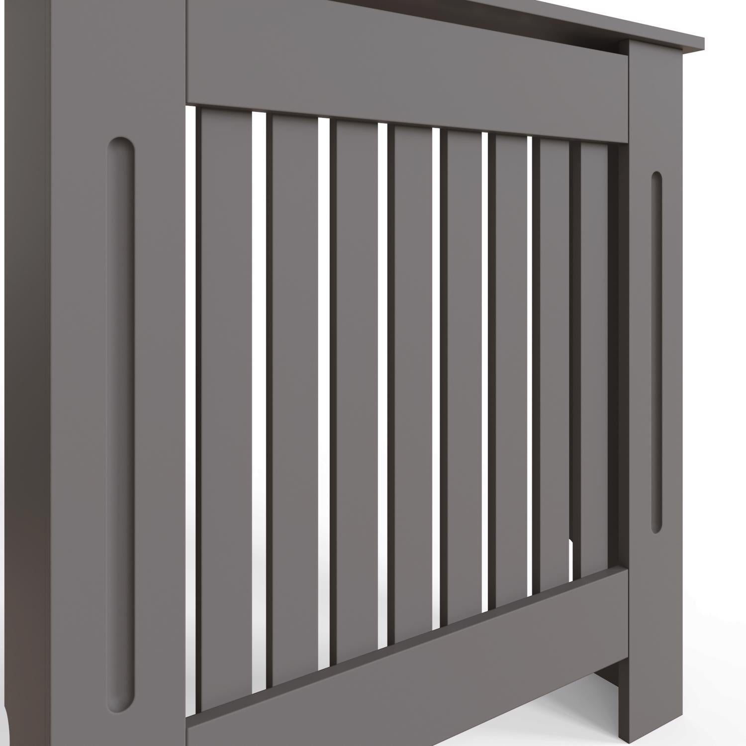 FWStyle Vertical Slat Small MDF Grey Radiator Cover