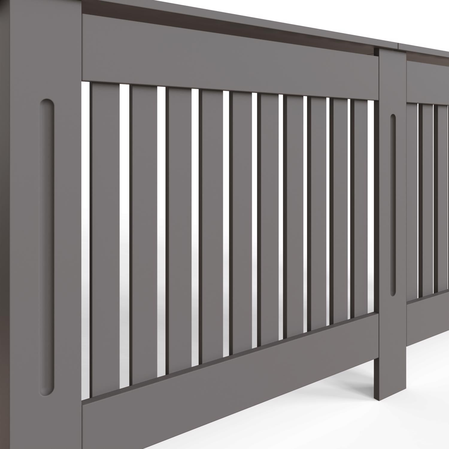 FWStyle Vertical Slat Extra Large MDF Grey Radiator Cover