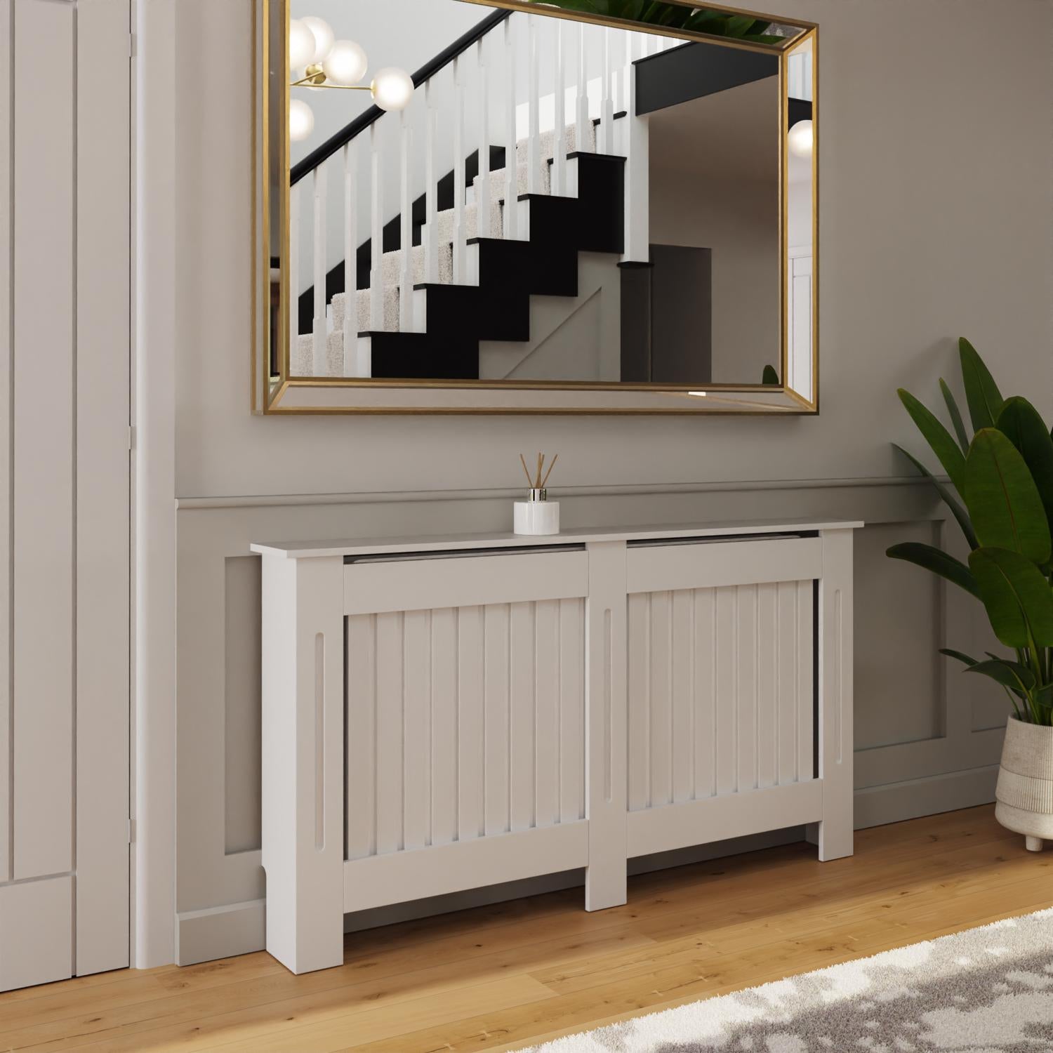 FWStyle Vertical Slat Large MDF White Radiator Cover