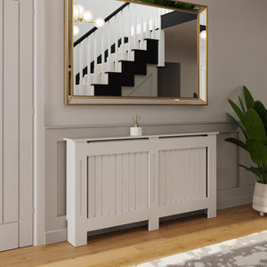 FWStyle Vertical Slat Large MDF White Radiator Cover