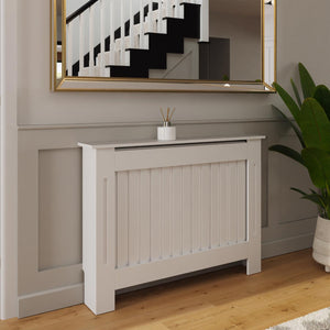FWStyle Vertical Slat Medium MDF White Radiator Cover
