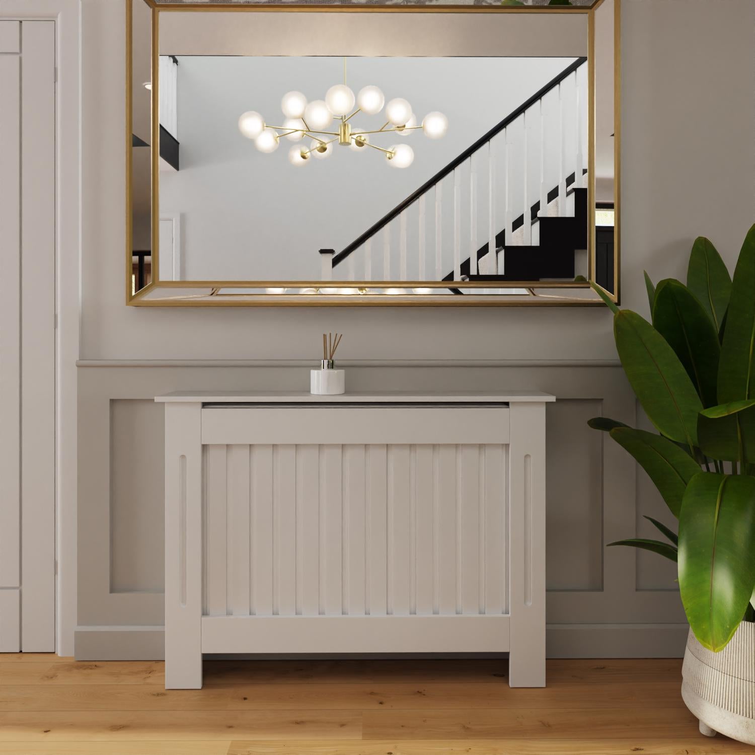 FWStyle Vertical Slat Medium MDF White Radiator Cover