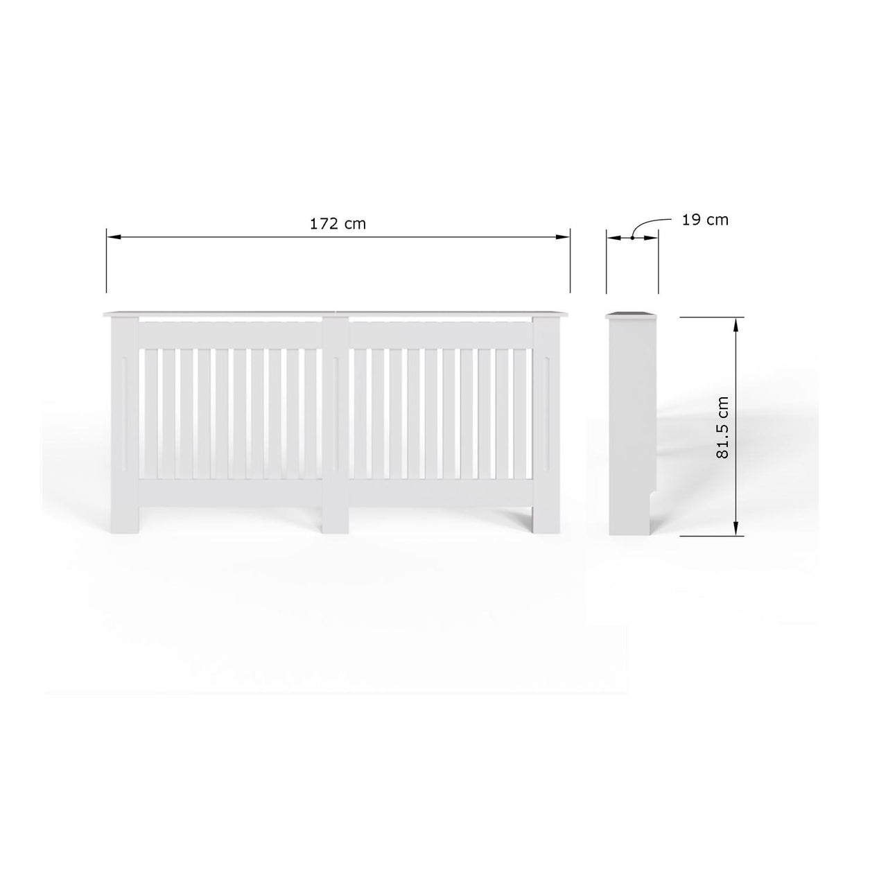 FWStyle Vertical Slat Extra Large MDF White Radiator Cover
