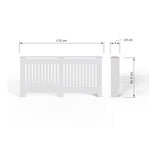 FWStyle Vertical Slat Extra Large MDF White Radiator Cover