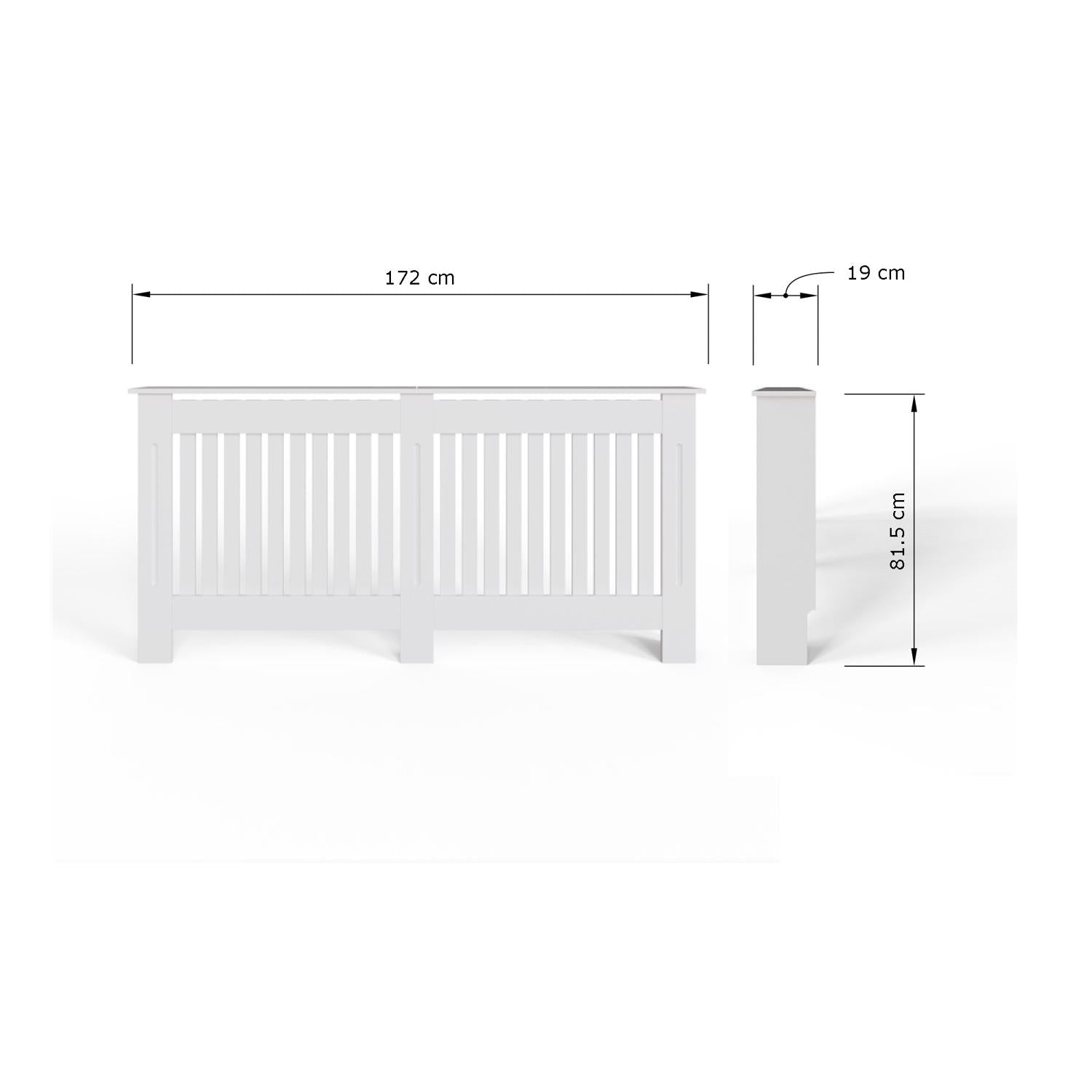 FWStyle Vertical Slat Extra Large MDF White Radiator Cover
