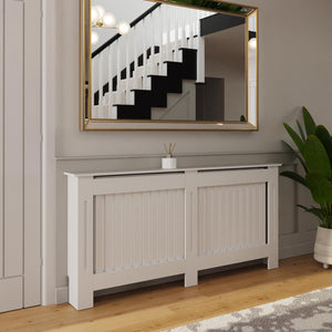 FWStyle Vertical Slat Extra Large MDF White Radiator Cover