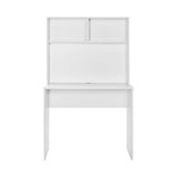 Adore Matt White Study Desk with Storage Hutch