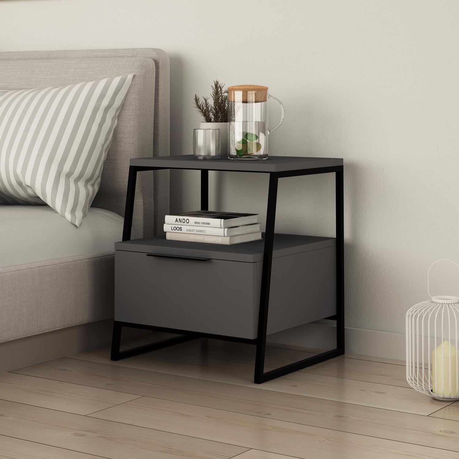 Pal Modern Nightstand Anthracite Grey