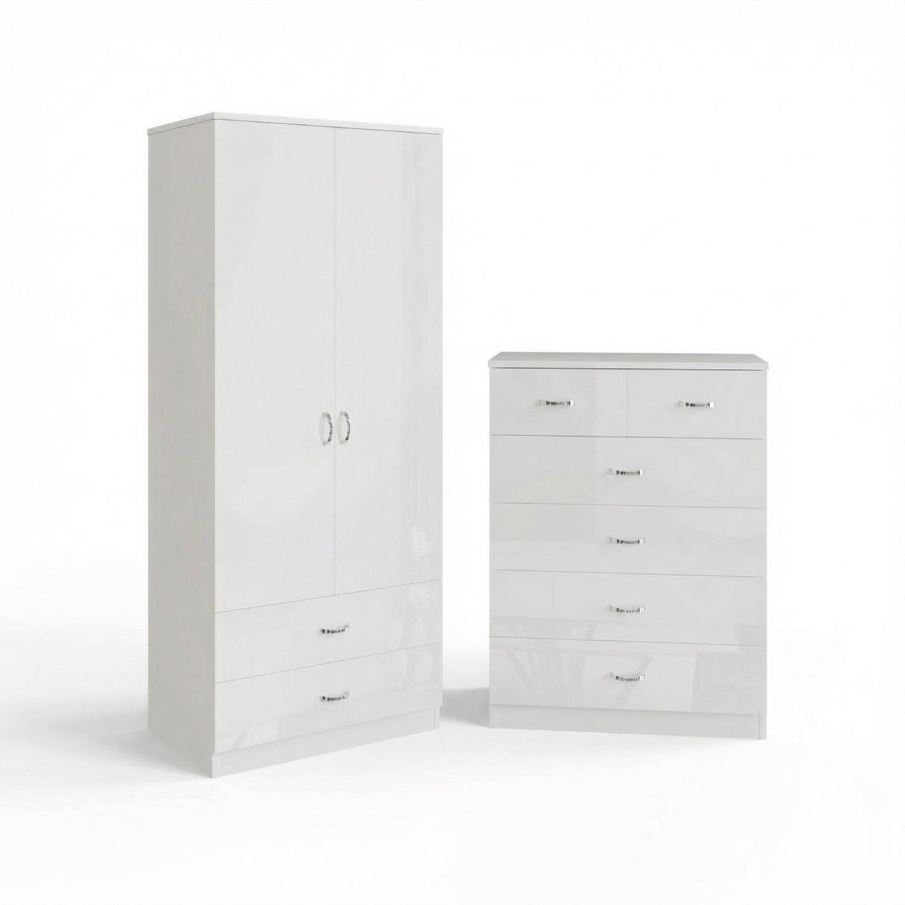 Chilton 2 Piece White Gloss Nursery Furniture Set