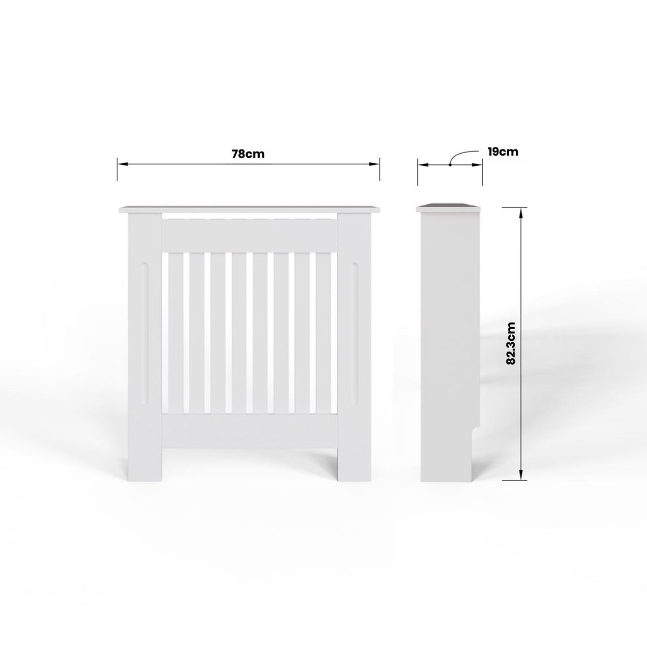 FWStyle Vertical Slat Small MDF White Radiator Cover