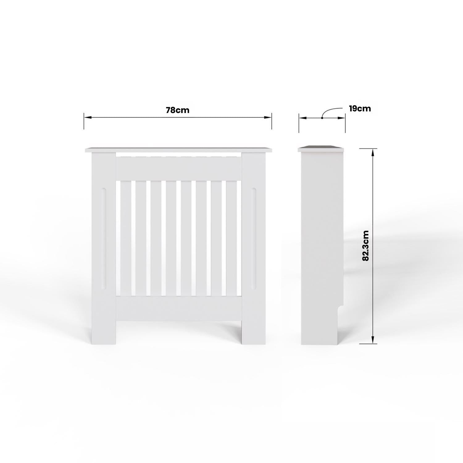FWStyle Vertical Slat Small MDF White Radiator Cover