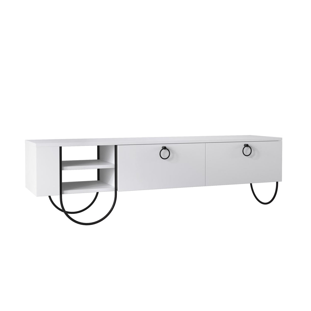 Norfolk Modern TV Unit Multimedia Centre White with Storage
