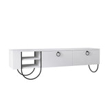 Norfolk Modern TV Unit Multimedia Centre White with Storage