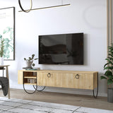 Norfolk Modern TV Unit Multimedia Centre Oak with Storage