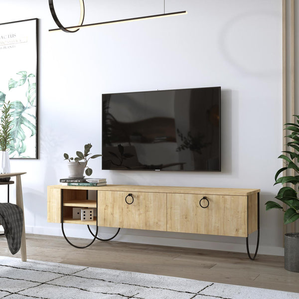 Norfolk Modern TV Unit Multimedia Centre Oak with Storage