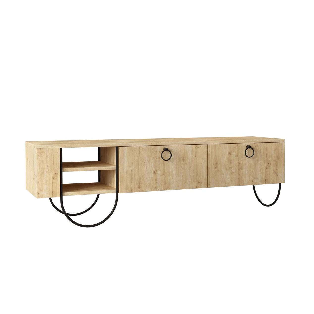 Norfolk Modern TV Unit Multimedia Centre Oak with Storage