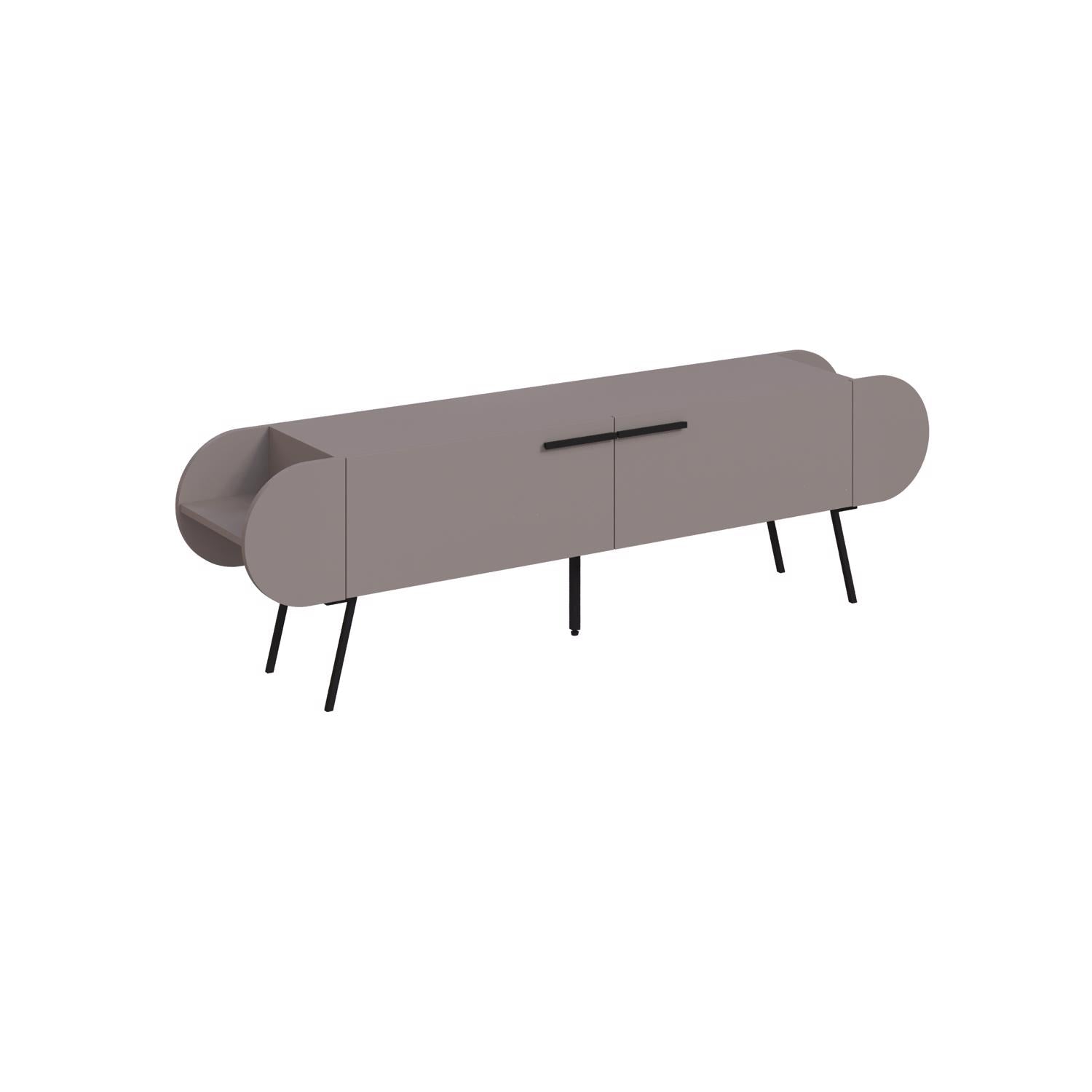 Capsule Modern TV Unit Multimedia Centre Mocha Grey with Storage