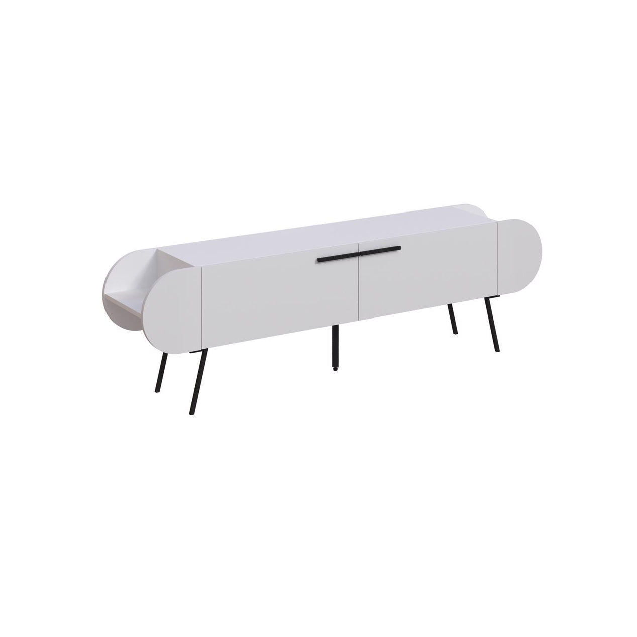 Capsule Modern TV Unit Multimedia Centre White with Storage