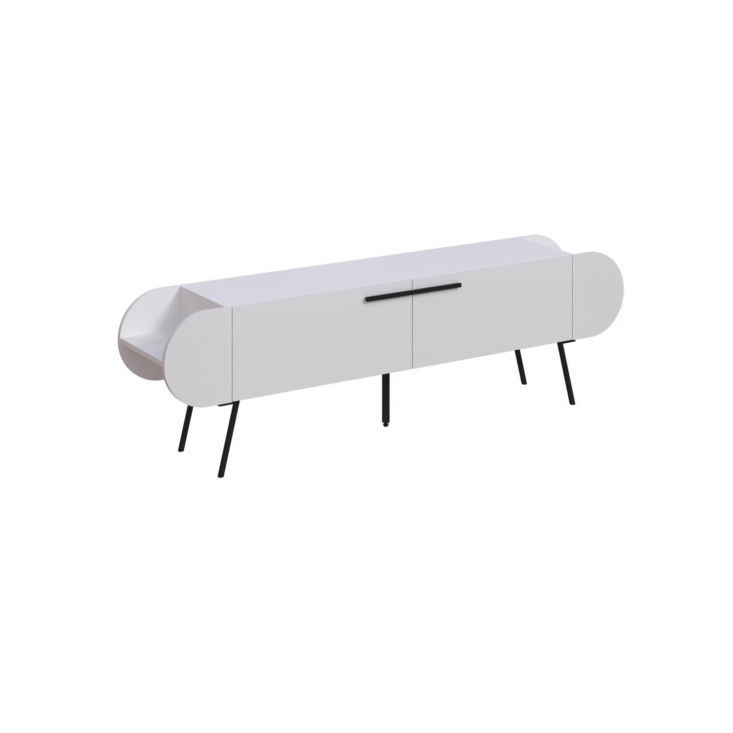 Capsule Modern TV Unit Multimedia Centre White with Storage