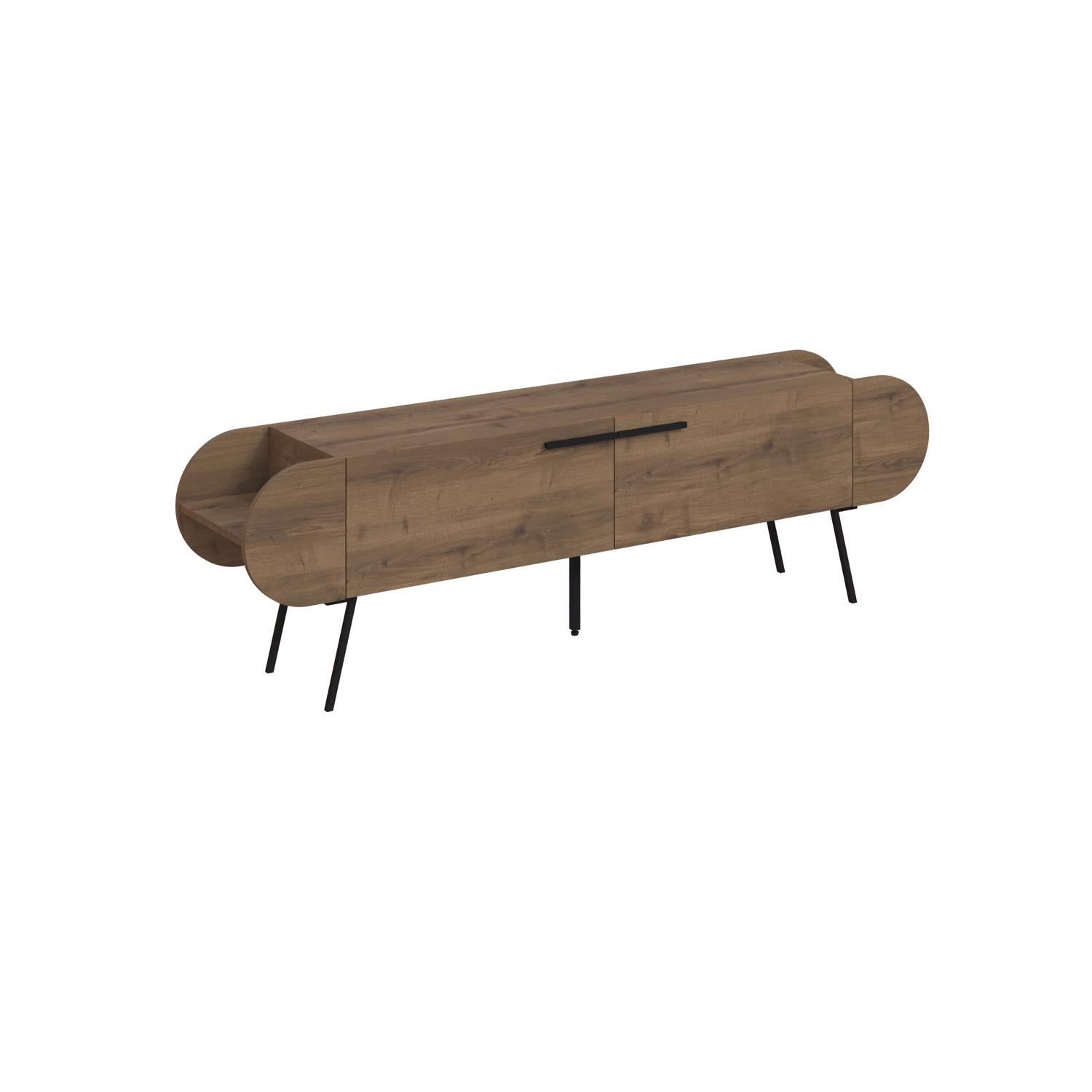 Capsule Modern TV Unit Multimedia Centre Dark Oak Effect with Storage