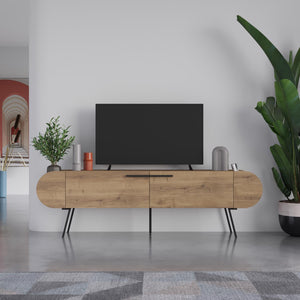 Capsule Modern TV Unit Multimedia Centre Dark Oak Effect with Storage