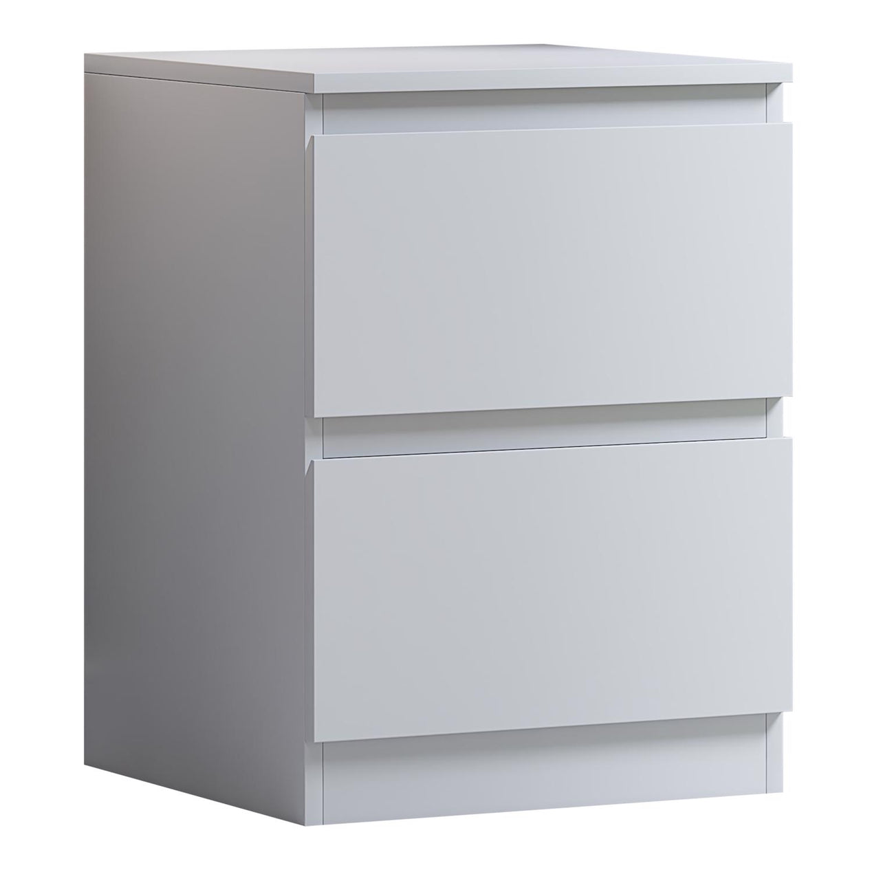 Pair Of Stora White 2 Drawer Bedside Tables