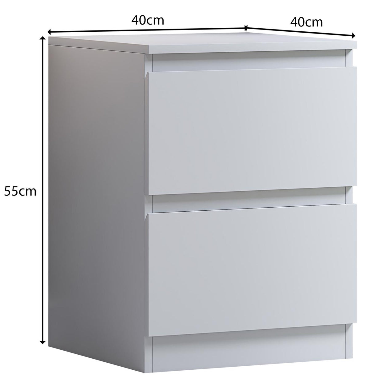Pair Of Stora White 2 Drawer Bedside Tables