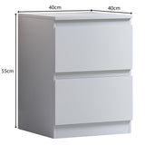Pair Of Stora White 2 Drawer Bedside Tables