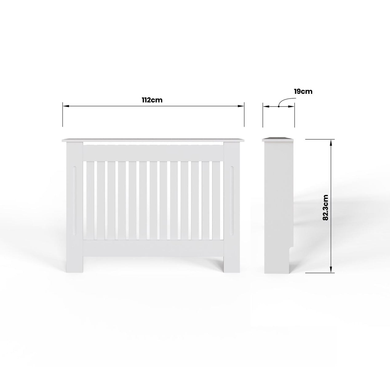 FWStyle Vertical Slat Medium MDF White Radiator Cover