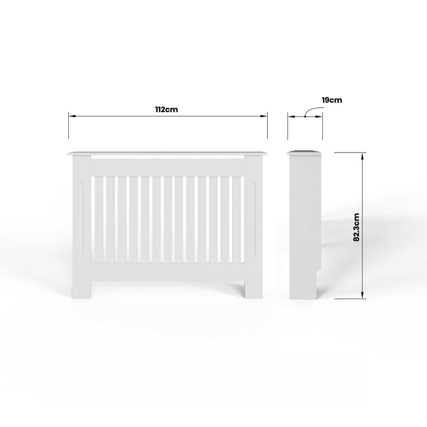 FWStyle Vertical Slat Medium MDF White Radiator Cover