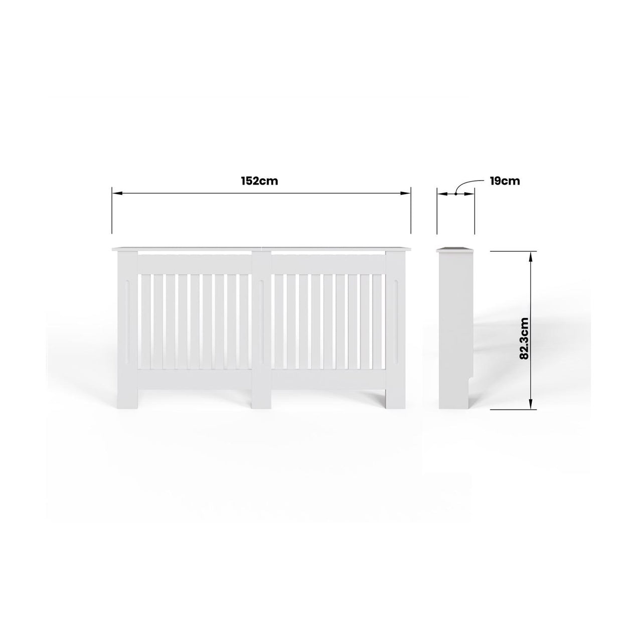 FWStyle Vertical Slat Large MDF White Radiator Cover