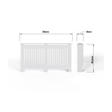 FWStyle Vertical Slat Large MDF White Radiator Cover