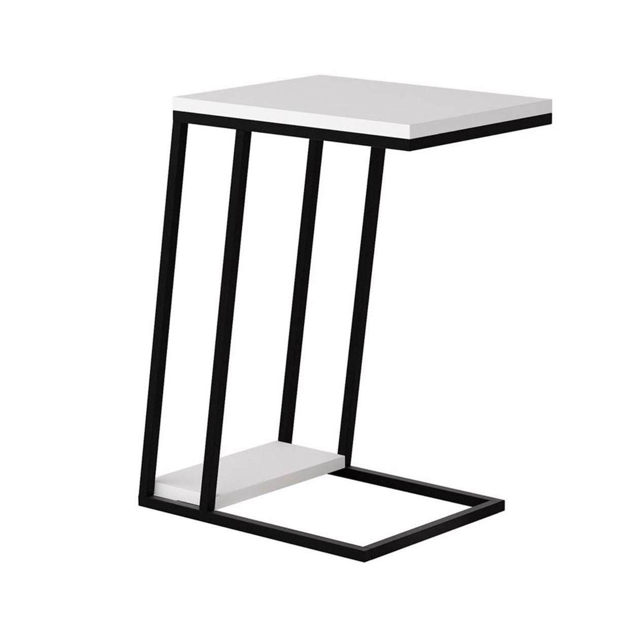 FWStyle Pal 2 Tier White Sofa End Table