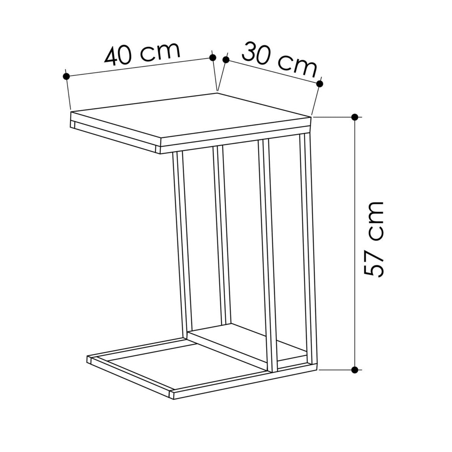 FWStyle Pal 2 Tier Anthracite Grey Sofa End Table
