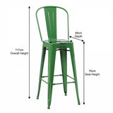 Bistro Pack Of 4 30 Green Bar Chairs
