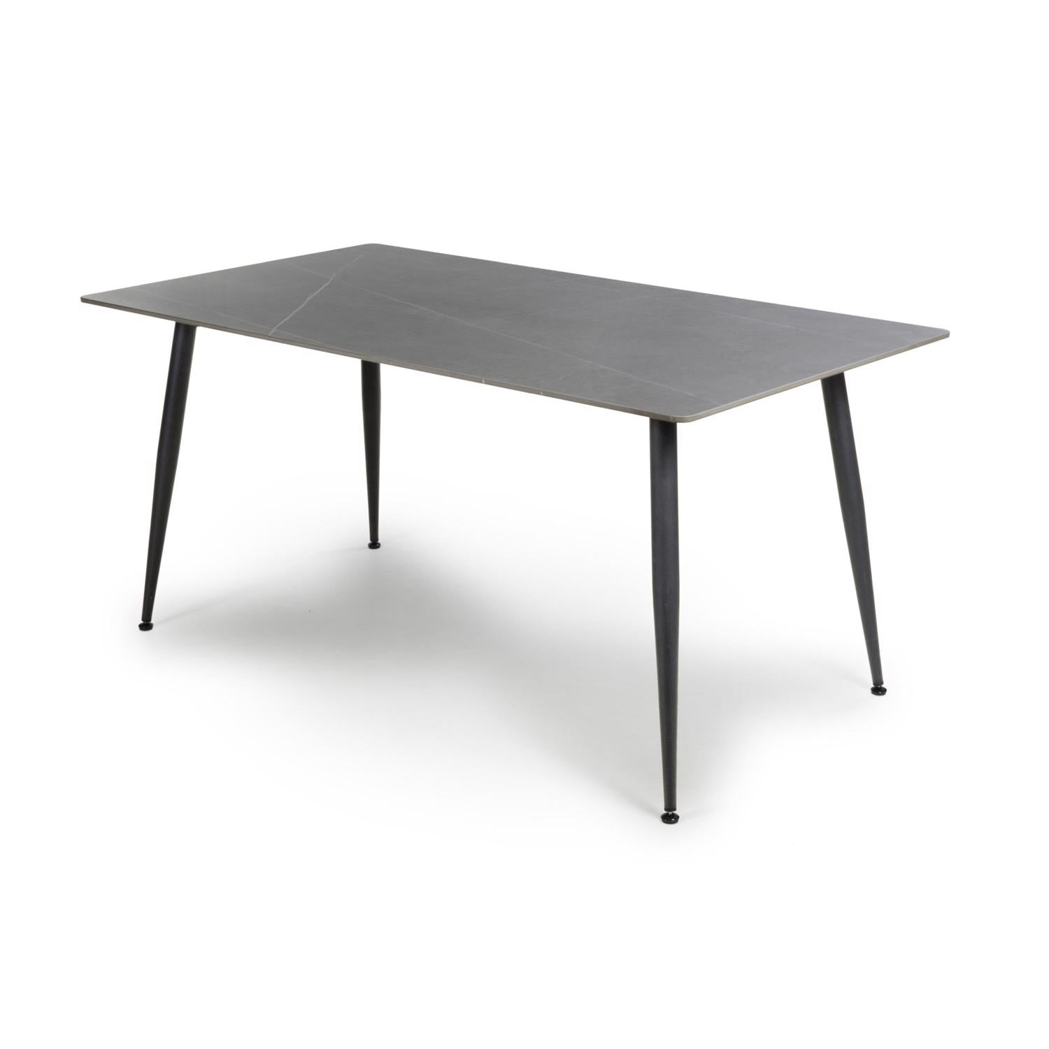 Monaco Grey Sintered Stone Dining Table With 6 Evie Grey Chairs