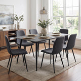 Monaco White Sintered Stone Dining Table With 6 Evie Grey Chairs