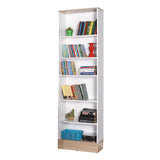 Adore Teen White & Oak 6 Tier Bookcase Shelving Unit