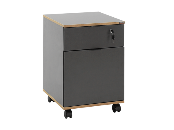 Adore Rio Anthracite Grey Mobile Office Storage Cart With Lockable Drawer