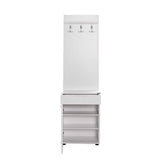 Adore White Hall Stand with Drawer, Hooks & Shoe Cupboard - Entryway Organiser