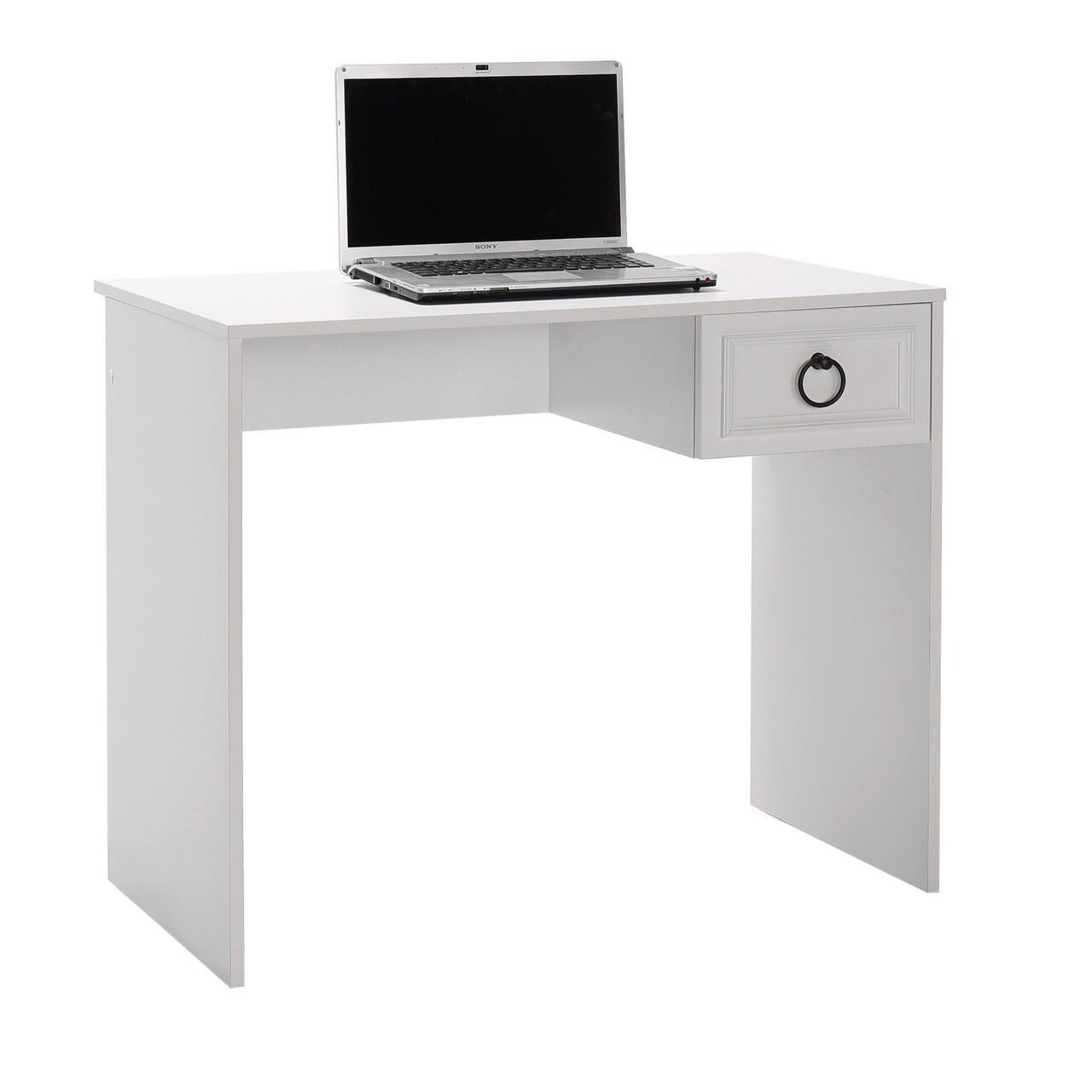 Adore Matt White Laptop Study Desk with 1 Drawer