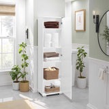 Adore White High Gloss 1 Door Storage Unit with Shelves - Multi-Purpose Cabinet