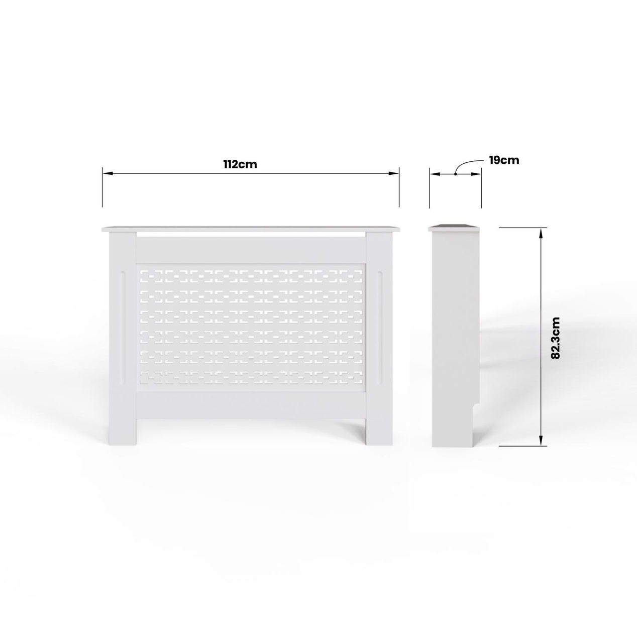 FWStyle Geometric Pattern Medium White Radiator Cover